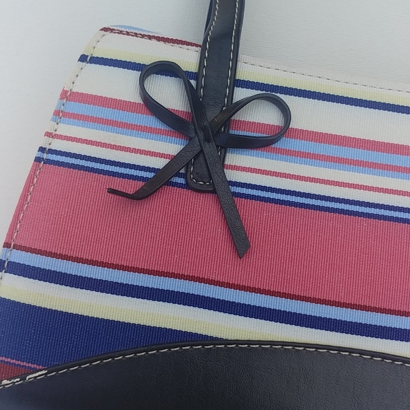 Sturdy Preppy Stripped Black & Red Shoulder Bag - Picture 2 of 6